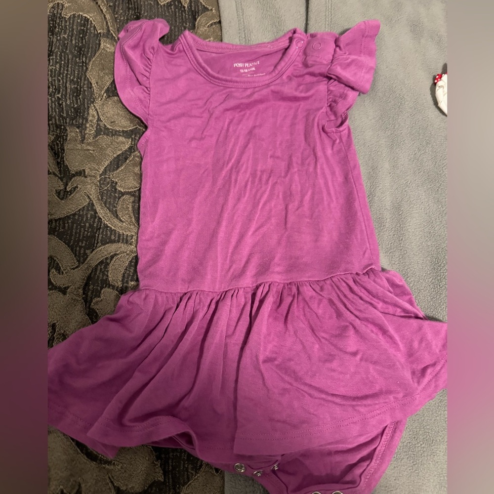 Posh Peanut Violet/Fuschia Skirted Onesie